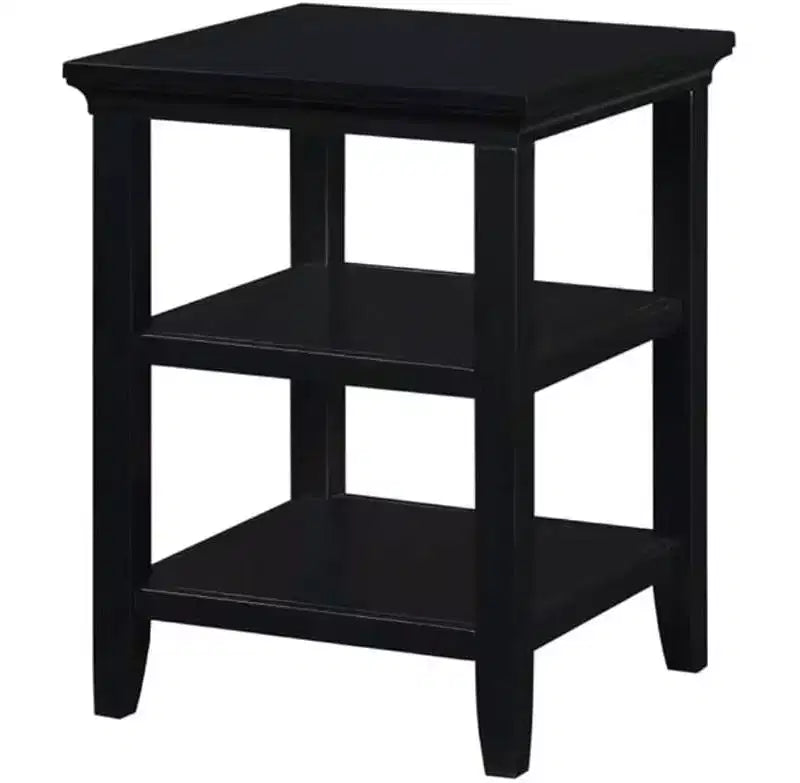 Tavolino con due ripiani, elegante tavolino accentato minimalista in legno di Hevea per esposizione e organizzazione del soggiorno