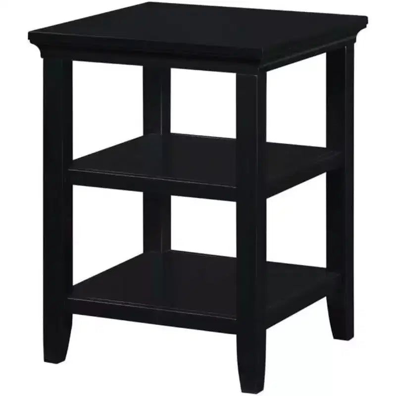 Tavolino con due ripiani, elegante tavolino accentato minimalista in legno di Hevea per esposizione e organizzazione del soggiorno