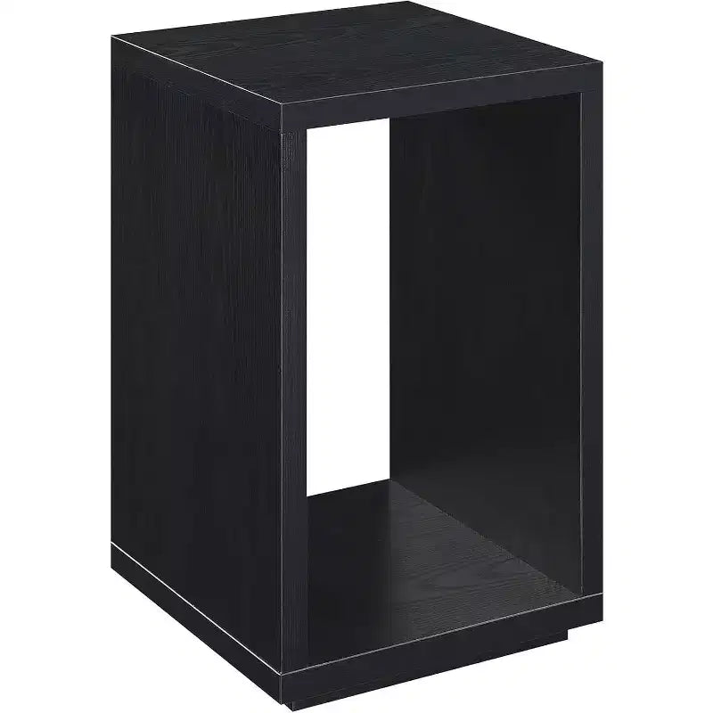 Tavolino con ripiano — Ampio piano, ripiano inferiore, elegante finitura venatura legno nera