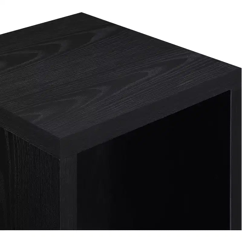 Tavolino con ripiano — Ampio piano, ripiano inferiore, elegante finitura venatura legno nera