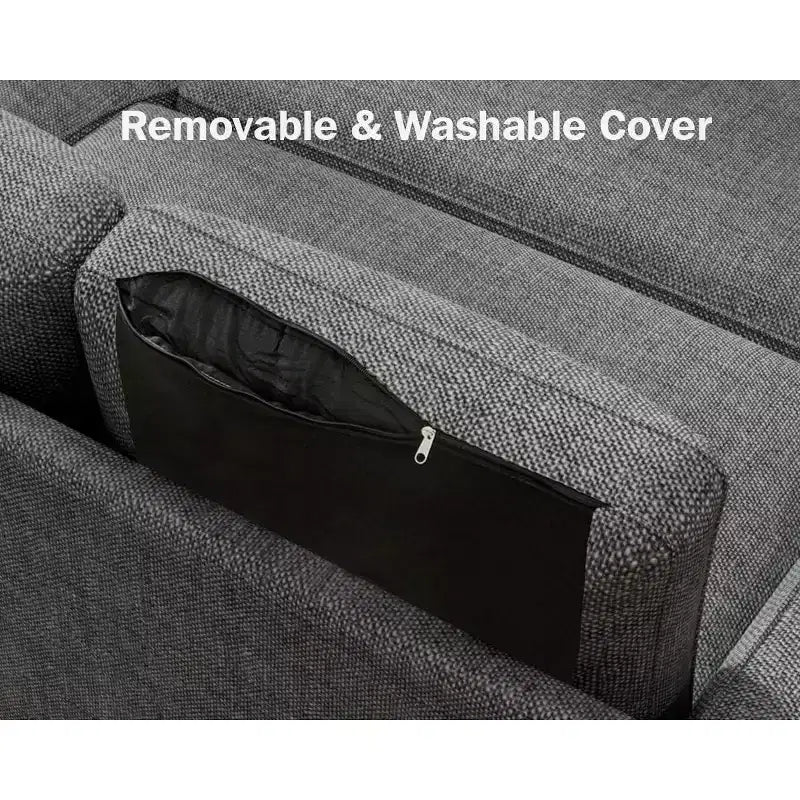 Divano Letto Trasformabile 2 in 1 con Chaise Longue Reversibile con Contenitore