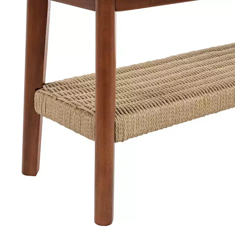 Panca contenitore in legno di acacia da 122 cm, color castagno