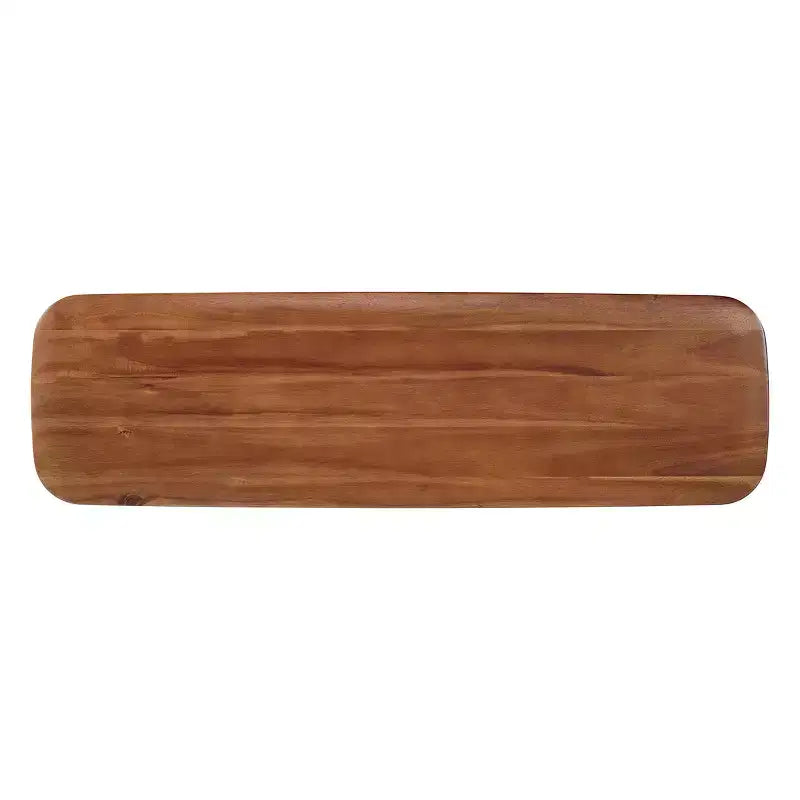 Panca contenitore in legno di acacia da 122 cm, color castagno