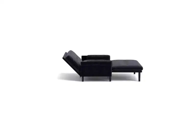 Divano letto futon, divano estraibile trasformabile, convertibile con schienale regolabile, rivestito in tessuto velluto a 2 posti per soggiorno, camera da letto - Grigio