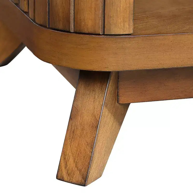 Tavolino da caffè rettangolare in legno massello da 105 cm con ripiano aperto, per soggiorno, facile da montare, noce