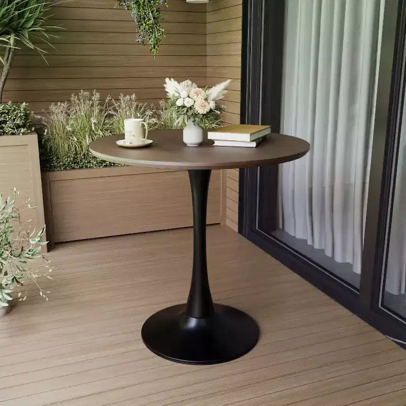 Tavolo da pranzo rotondo moderno da 80 cm con base a piedistallo per 2-4 persone, tavolino da cucina per soggiorno, sala da pranzo