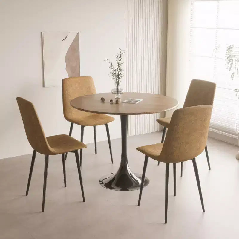 Tavolo da pranzo rotondo moderno da 80 cm con base a piedistallo per 2-4 persone, tavolino da cucina per soggiorno, sala da pranzo