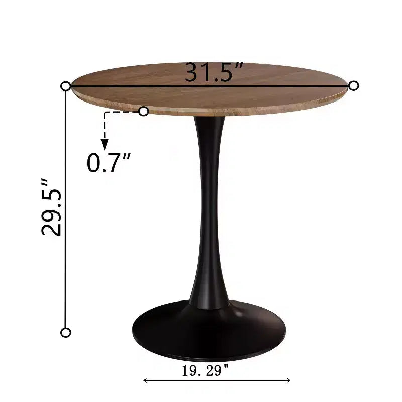 Tavolo da pranzo rotondo moderno da 80 cm con base a piedistallo per 2-4 persone, tavolino da cucina per soggiorno, sala da pranzo