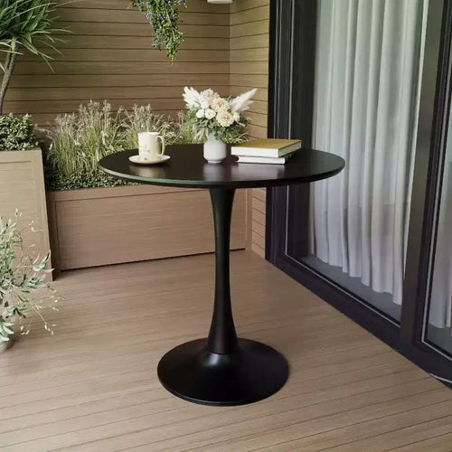 Tavolo da pranzo rotondo moderno da 80 cm con base a piedistallo per 2-4 persone, tavolino da cucina per soggiorno, sala da pranzo