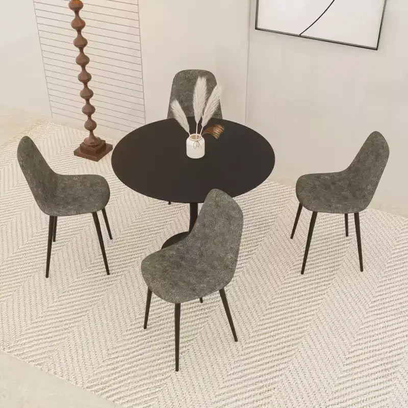 Tavolo da pranzo rotondo moderno da 80 cm con base a piedistallo per 2-4 persone, tavolino da cucina per soggiorno, sala da pranzo