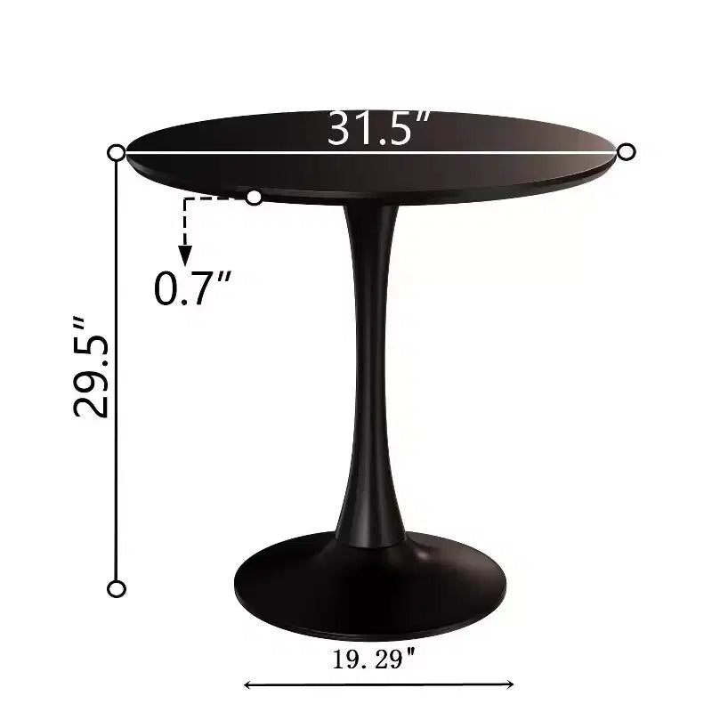 Tavolo da pranzo rotondo moderno da 80 cm con base a piedistallo per 2-4 persone, tavolino da cucina per soggiorno, sala da pranzo