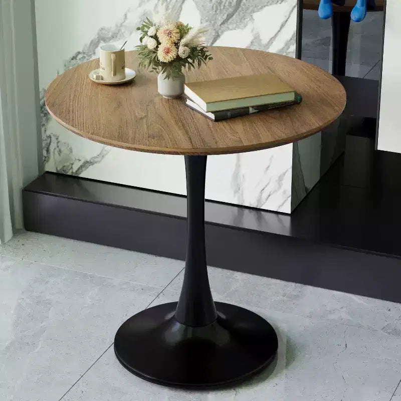 Tavolo da pranzo rotondo moderno da 80 cm con base a piedistallo per 2-4 persone, tavolino da cucina per soggiorno, sala da pranzo