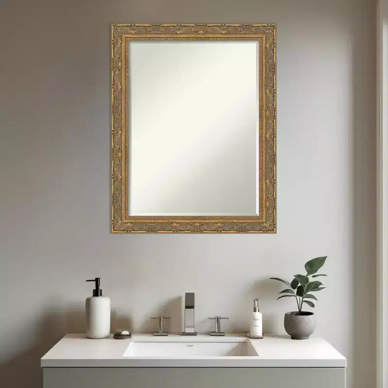 Specchio da parete per bagno con cornice smussata da mezzo pollice