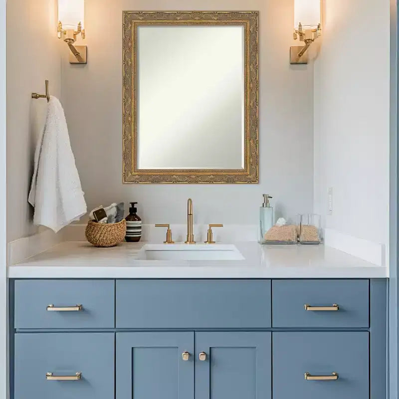 Specchio da parete per bagno con cornice smussata da mezzo pollice