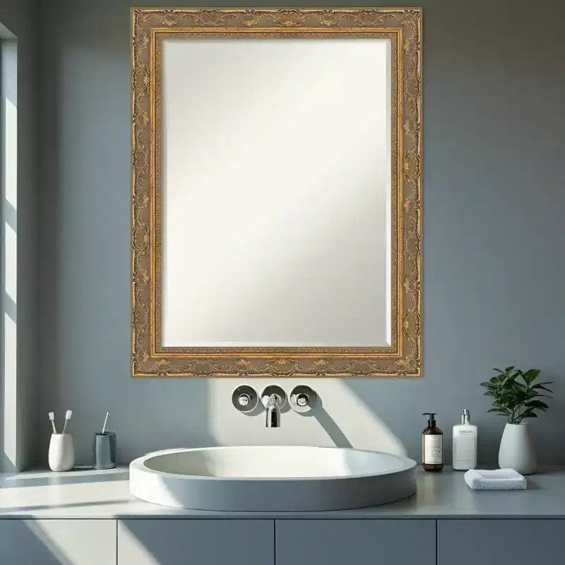 Specchio da parete per bagno con cornice smussata da mezzo pollice
