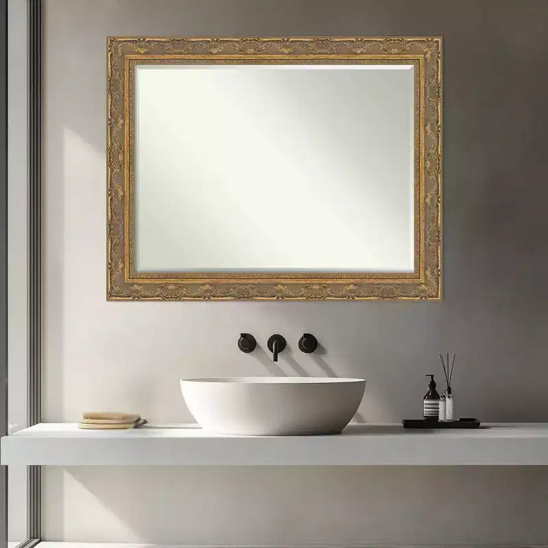 Specchio da parete per bagno con cornice smussata da mezzo pollice