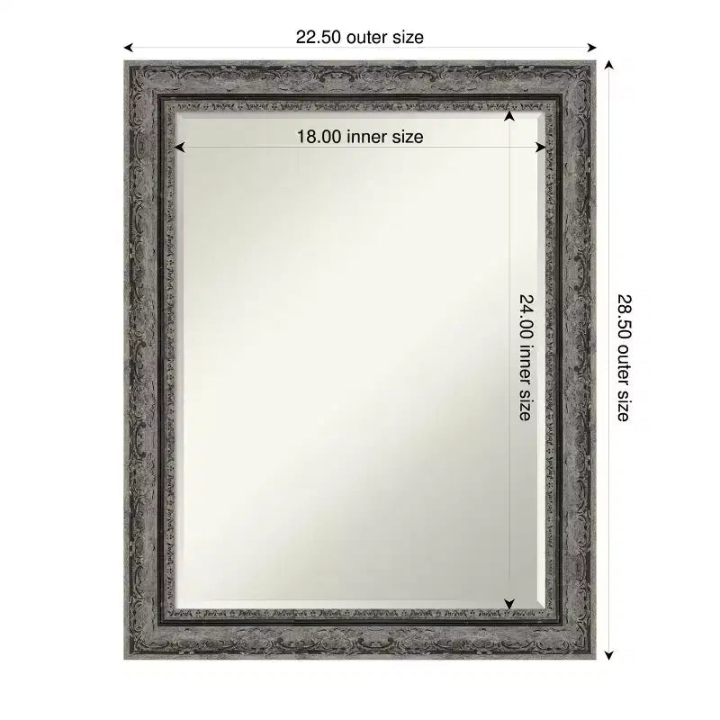 Specchio da parete per bagno con cornice smussata da mezzo pollice