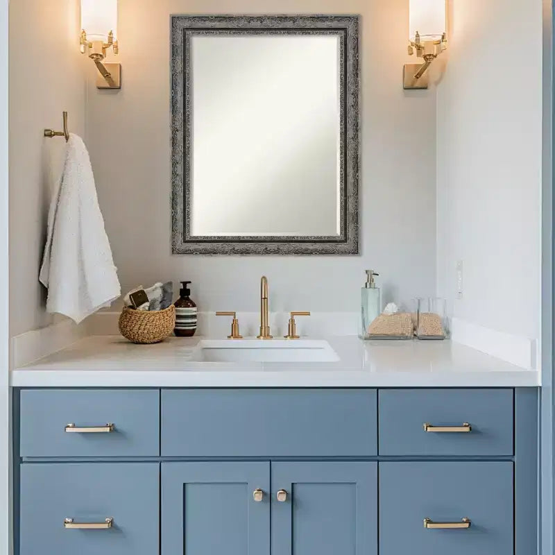 Specchio da parete per bagno con cornice smussata da mezzo pollice