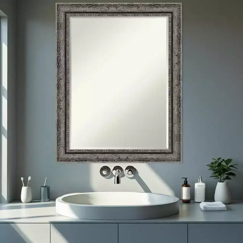 Specchio da parete per bagno con cornice smussata da mezzo pollice