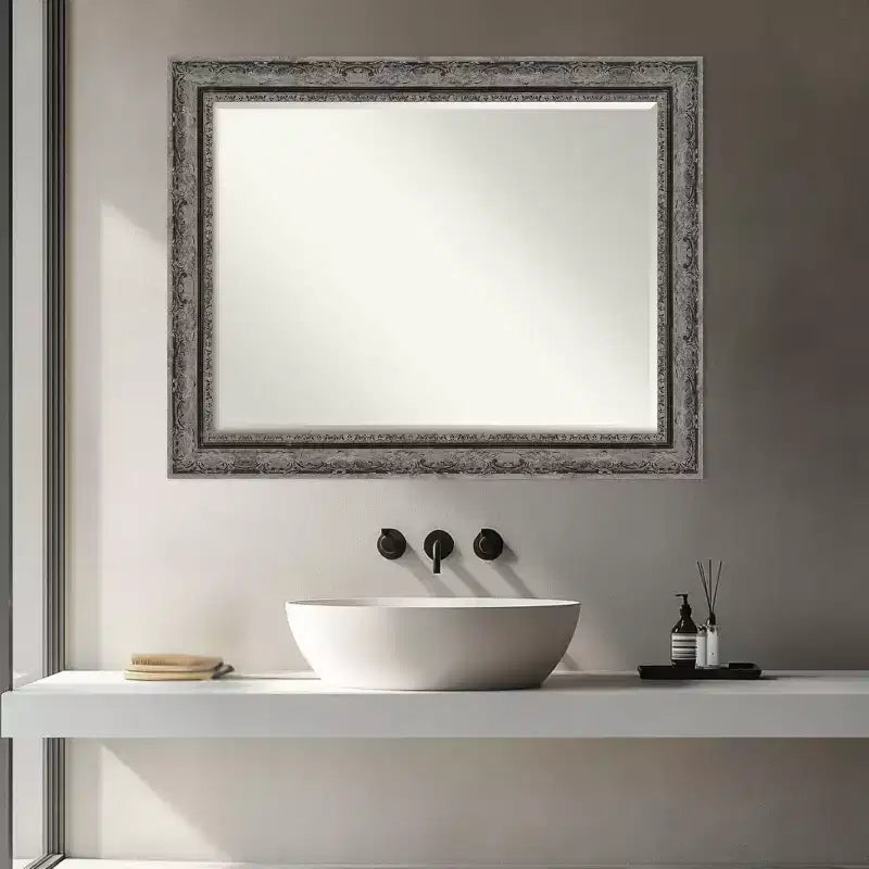 Specchio da parete per bagno con cornice smussata da mezzo pollice
