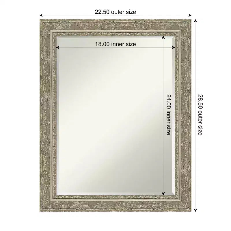 Specchio da parete per bagno con cornice smussata da mezzo pollice