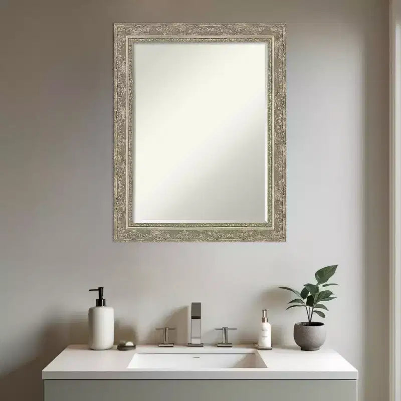 Specchio da parete per bagno con cornice smussata da mezzo pollice