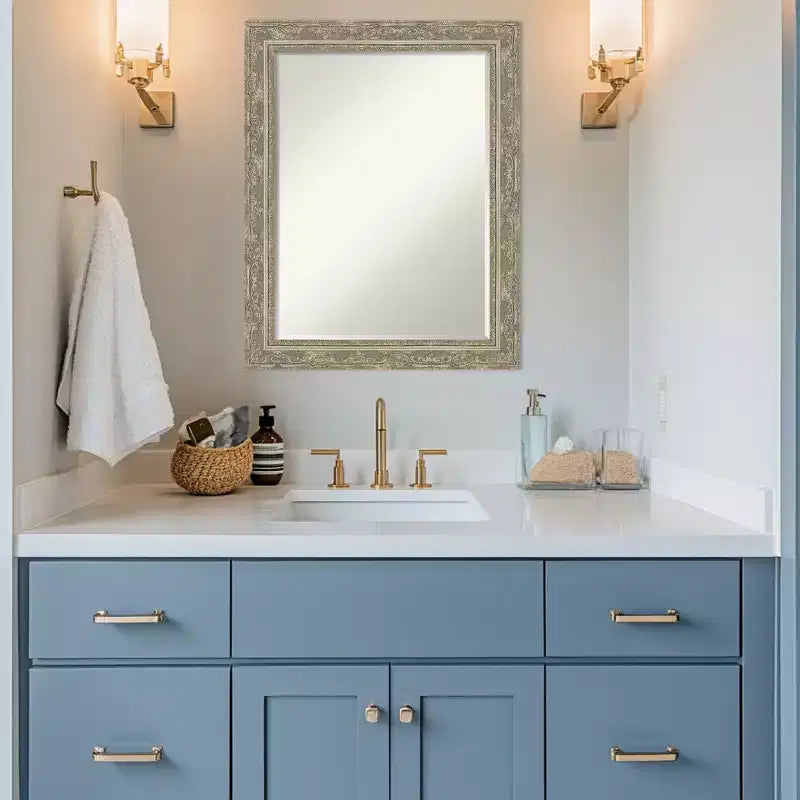 Specchio da parete per bagno con cornice smussata da mezzo pollice