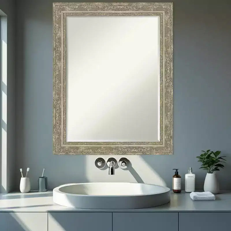 Specchio da parete per bagno con cornice smussata da mezzo pollice