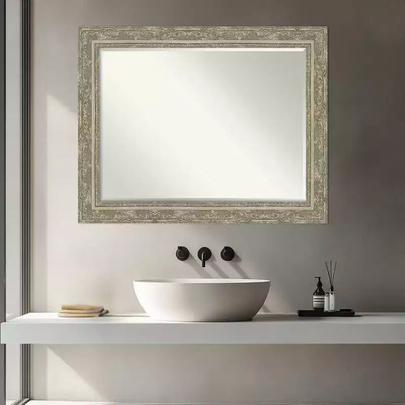 Specchio da parete per bagno con cornice smussata da mezzo pollice