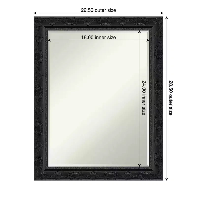 Specchio da parete per bagno con cornice smussata da mezzo pollice