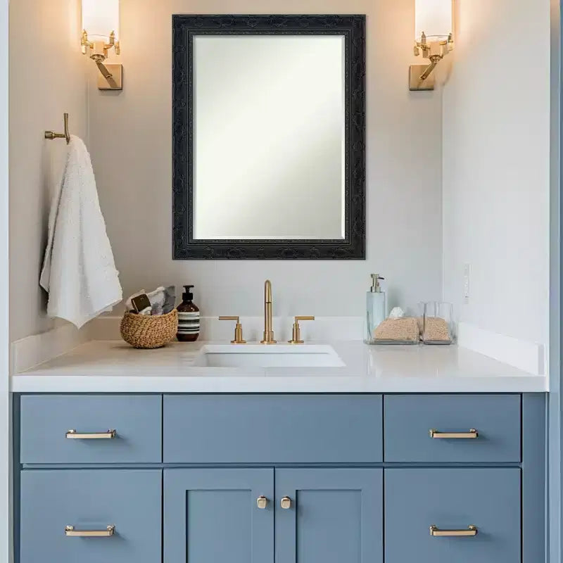 Specchio da parete per bagno con cornice smussata da mezzo pollice