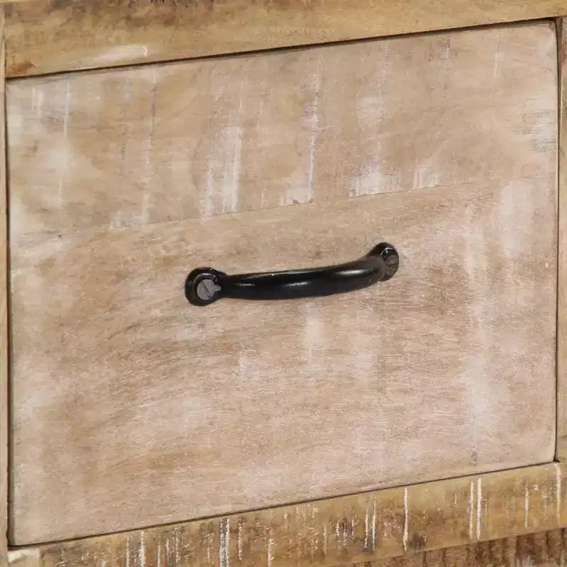 Tavolino da salotto con 4 cassetti - Mobile fatto a mano in legno massello di mango - Elegante design rustico per soggiorno - Tavolino da divano marrone
