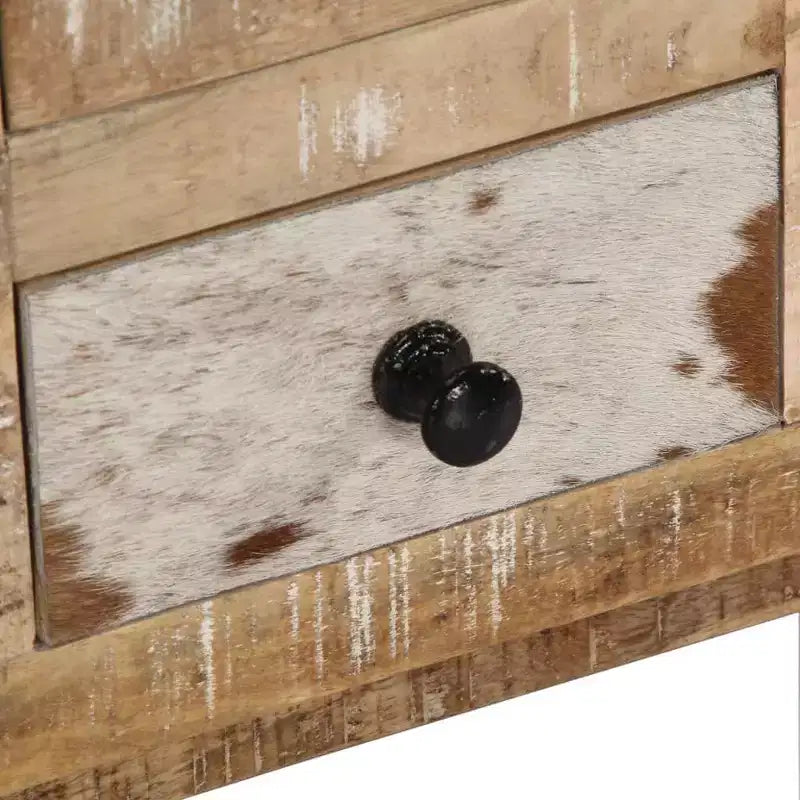 Tavolino da salotto con 4 cassetti - Mobile fatto a mano in legno massello di mango - Elegante design rustico per soggiorno - Tavolino da divano marrone