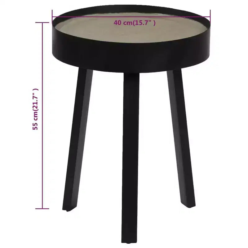Tavolino da caffè rotondo Tavolino da divano per soggiorno con piano in cemento - 15,7 x 21,7