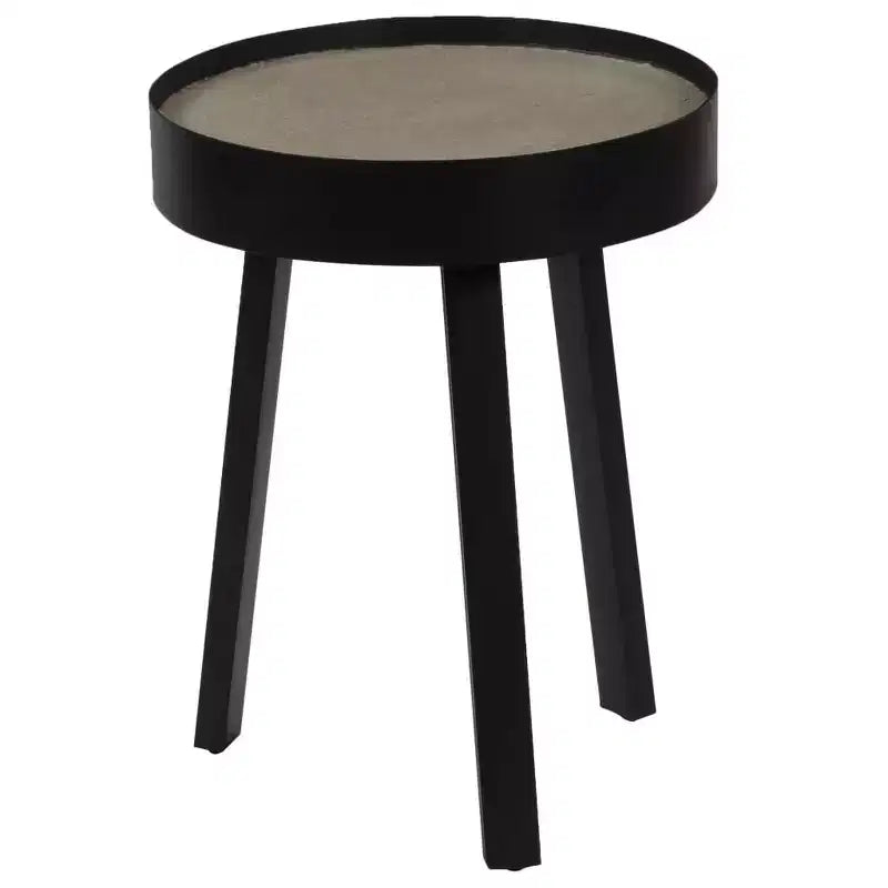 Tavolino da caffè rotondo Tavolino da divano per soggiorno con piano in cemento - 15,7 x 21,7