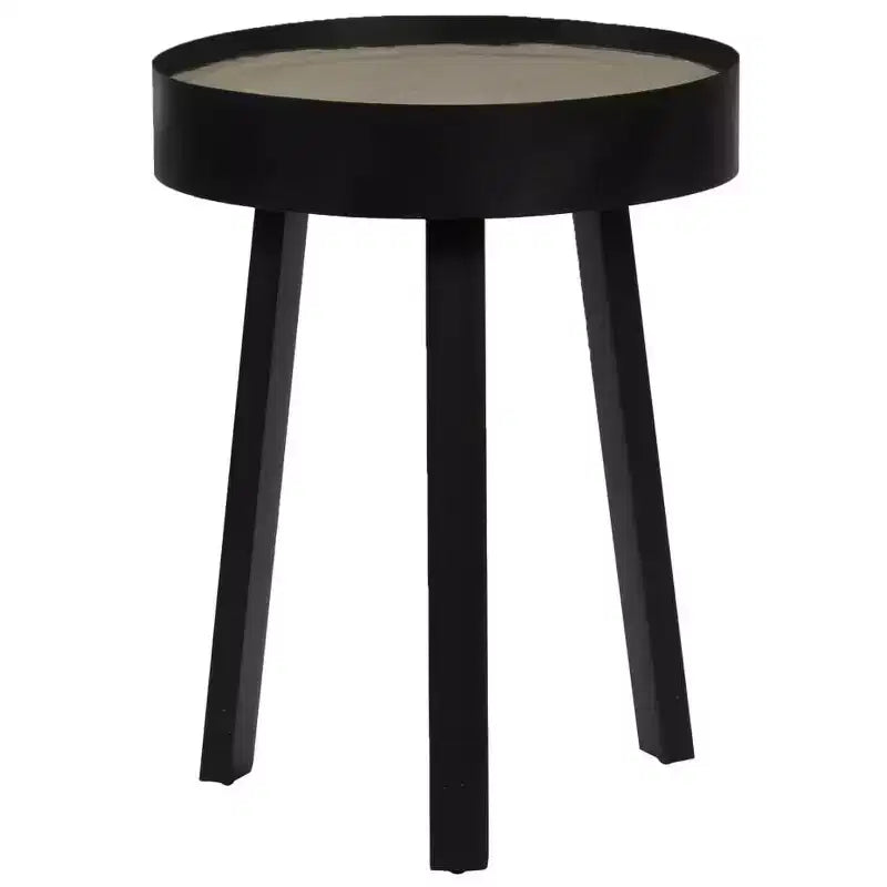 Tavolino da caffè rotondo Tavolino da divano per soggiorno con piano in cemento - 15,7 x 21,7