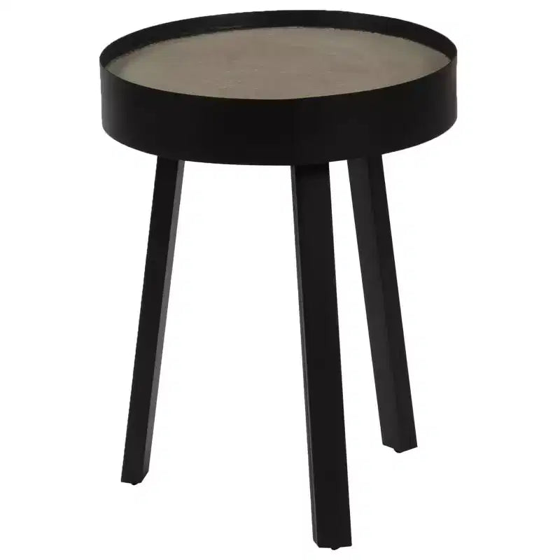 Tavolino da caffè rotondo Tavolino da divano per soggiorno con piano in cemento - 15,7 x 21,7