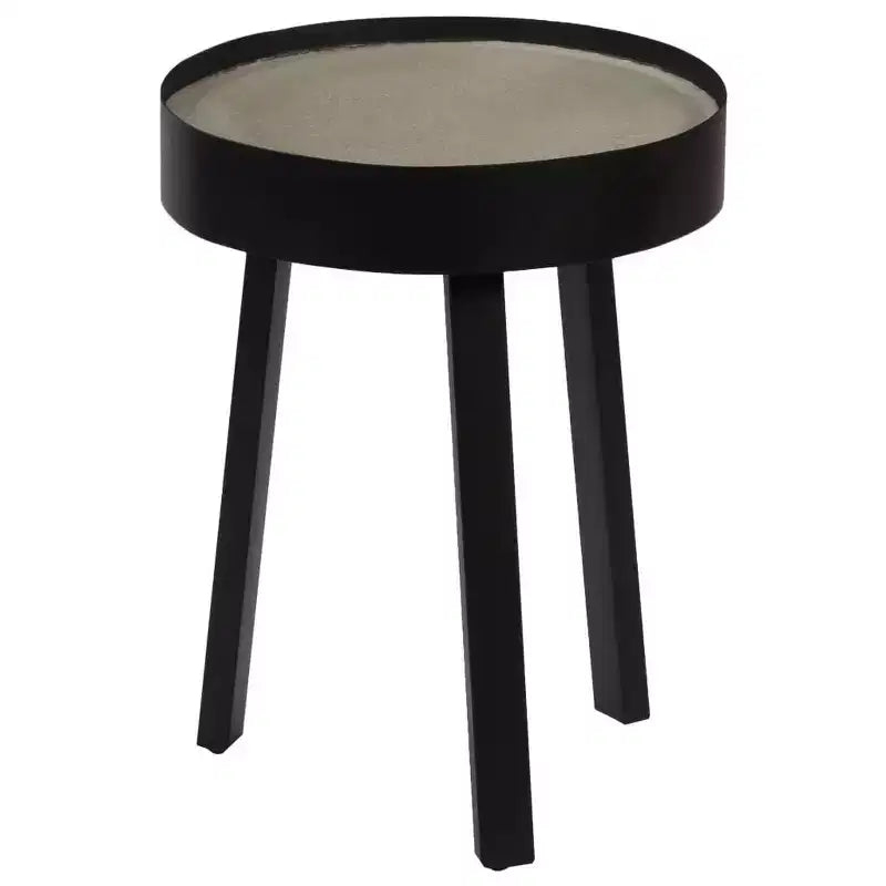 Tavolino da caffè rotondo Tavolino da divano per soggiorno con piano in cemento - 15,7 x 21,7