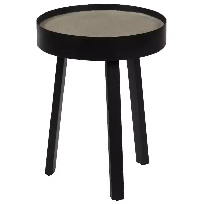 Tavolino da caffè rotondo Tavolino da divano per soggiorno con piano in cemento - 15,7 x 21,7