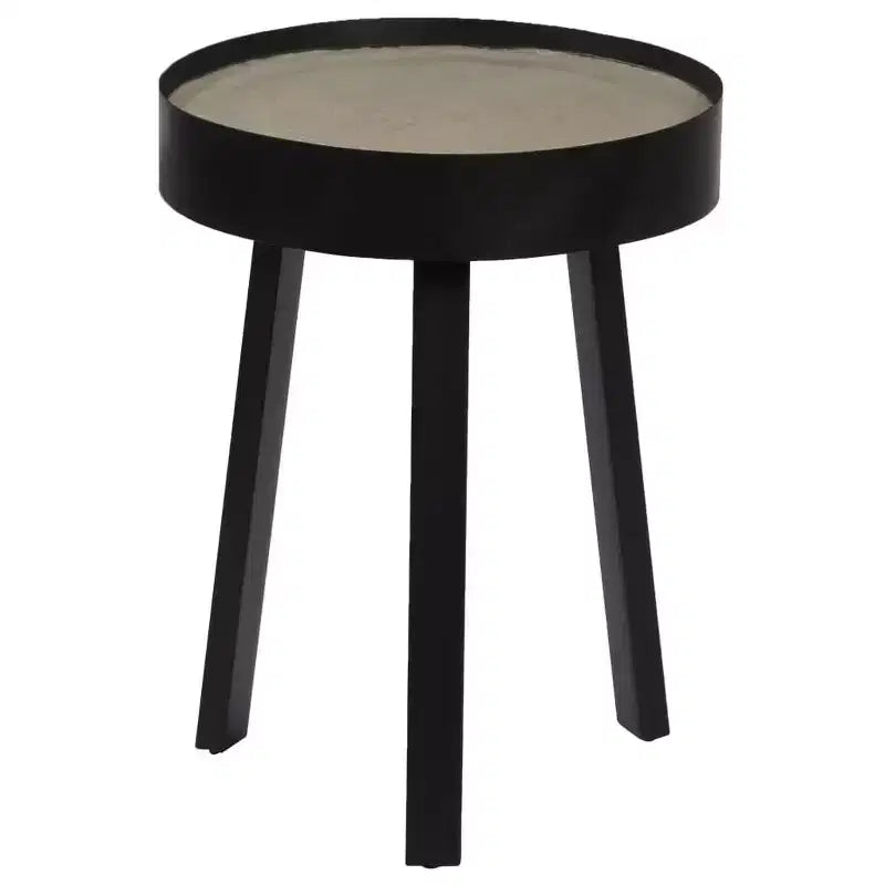 Tavolino da caffè rotondo Tavolino da divano per soggiorno con piano in cemento - 15,7 x 21,7