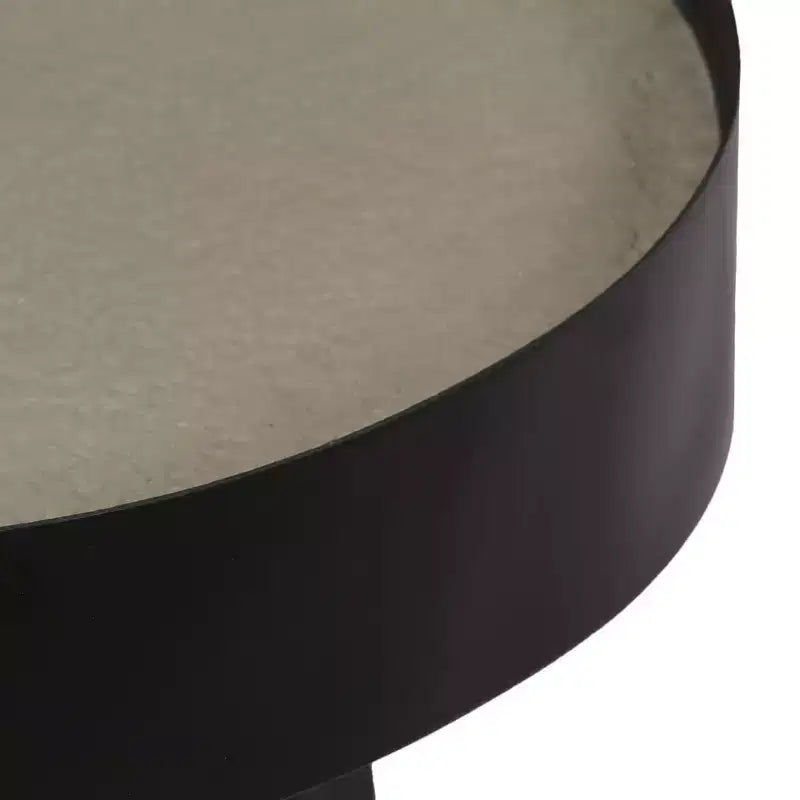 Tavolino da caffè rotondo Tavolino da divano per soggiorno con piano in cemento - 15,7 x 21,7