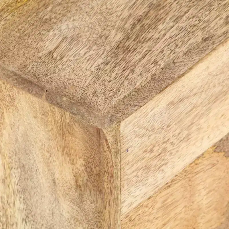 Tavolino Basso con Contenitore - Realizzato in Legno Massello di Mango con Gambe in Acciaio Verniciato a Polvere, Design Rustico e Industriale, Marrone
