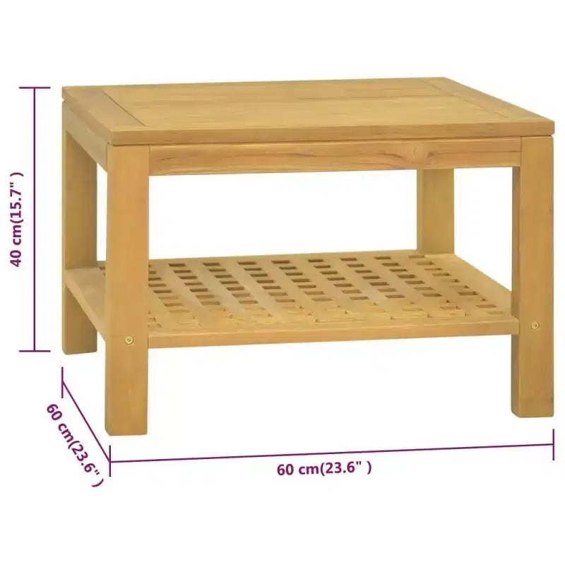 Tavolino da salotto 60x60x40 cm in legno massello di teak