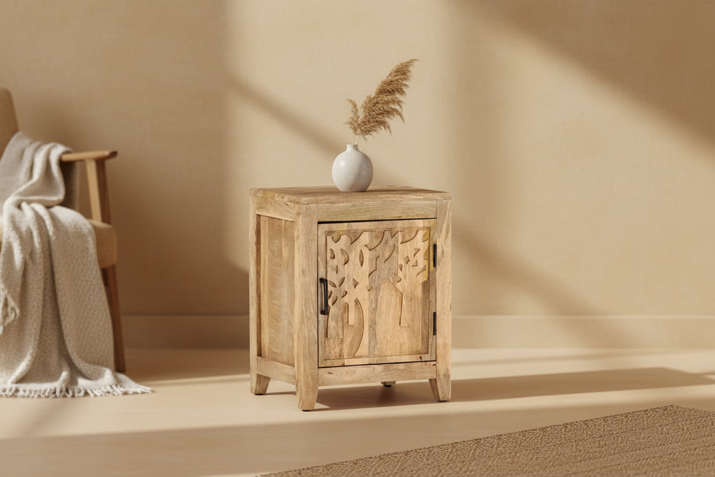 vidaXL Bedside Cabinet 15.7x11.8x19.7 Solid Mango Wood