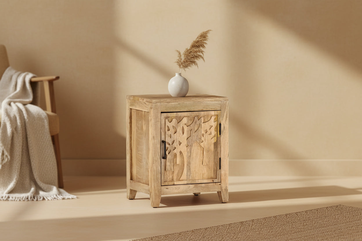 vidaXL Bedside Cabinet 15.7x11.8x19.7 Solid Mango Wood
