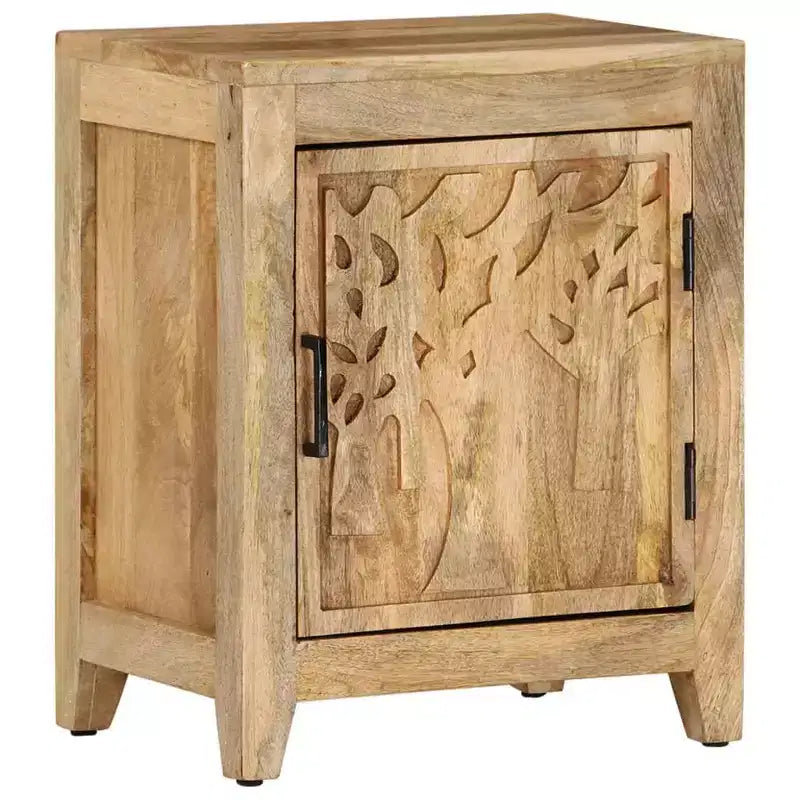 Comodino 40x30x50 cm in legno massello di mango
