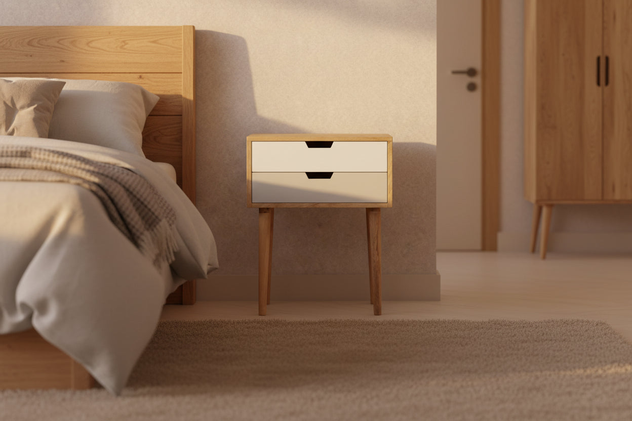 vidaXL Bedside Cabinet 18.5x13.8x23.2 Solid Mango Wood