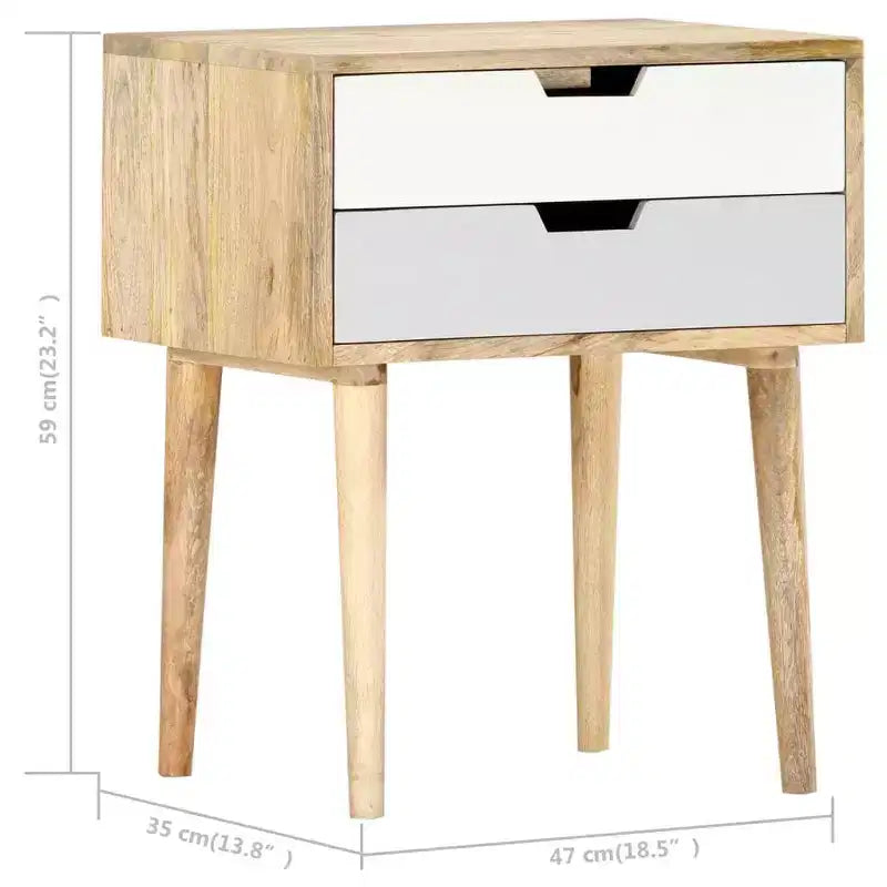 Comodino 18,5x13,8x23,2 cm in Legno Massello di Mango