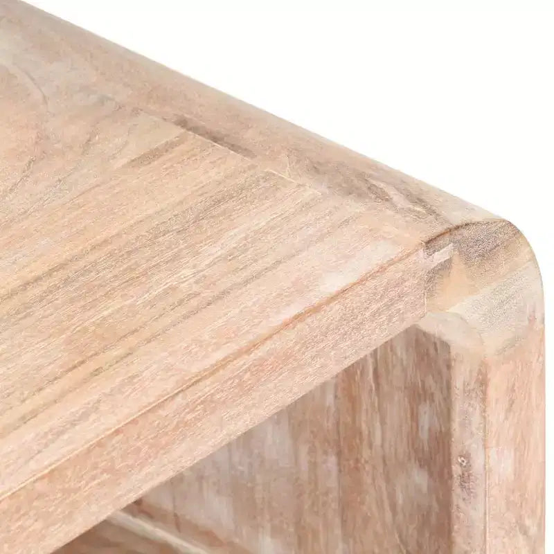Comodino Acacia Spazzolata Bianco Legno Massello di Acacia Marrone Medio - Chiaro