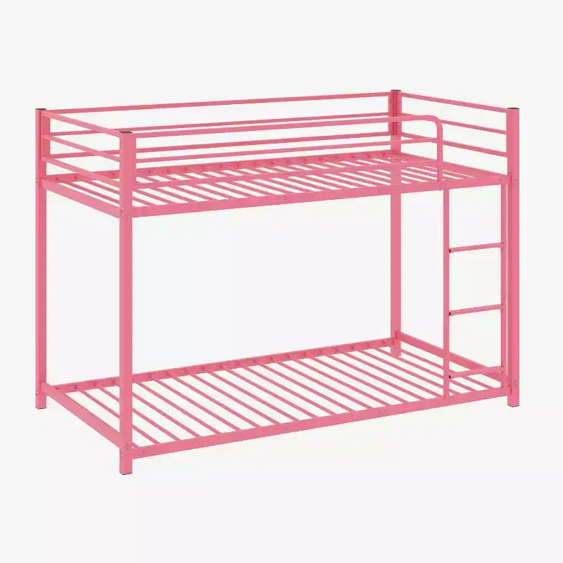 Letto a castello Twin Over Twin, struttura in metallo con sponda di sicurezza per bambini e bambine